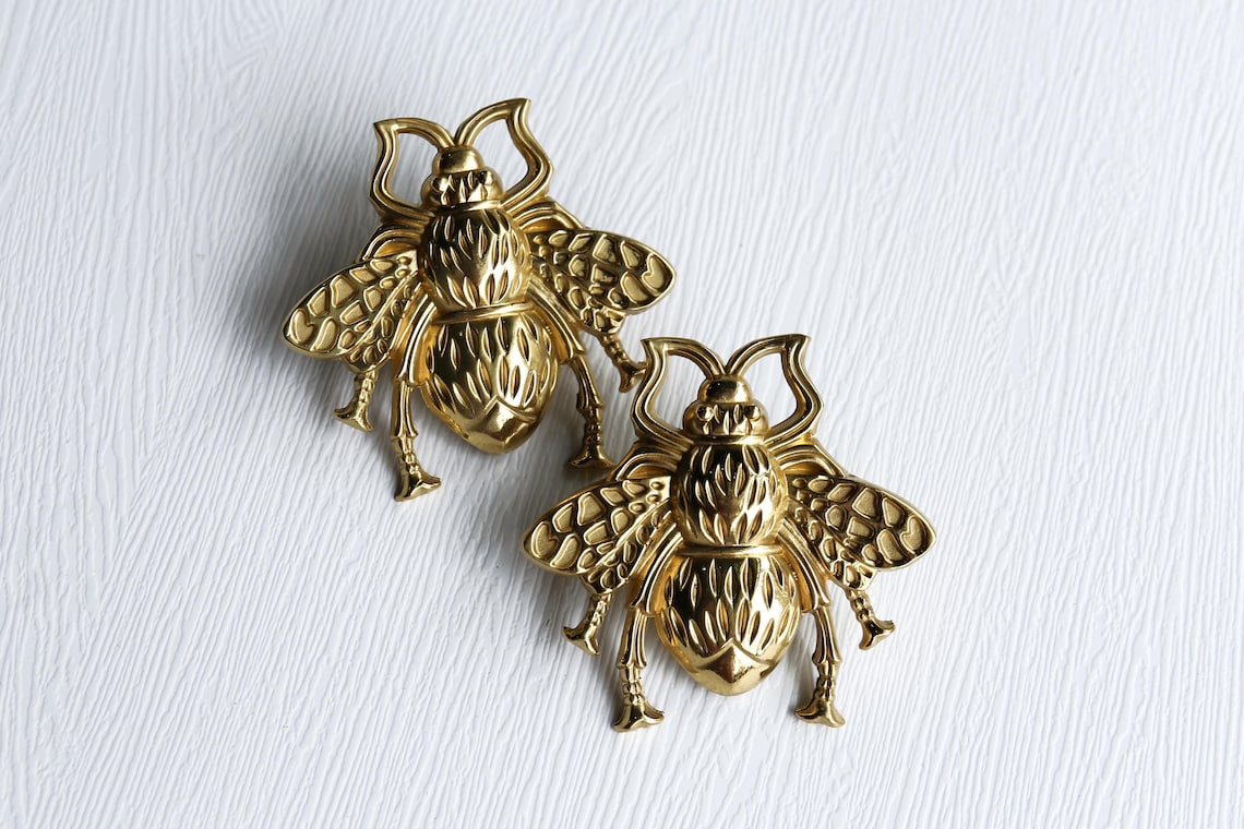Solid brass bee knobs and Pulls/ Drawer Etsy