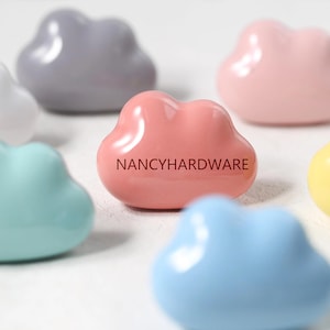 Wolke Keramik Schrank Knäufe Bunter Knauf, Kinderzimmer dekorative Griffe, individuell gravierte Schrankknauf, moderne Schubladenbeschläge, Schrankknauf