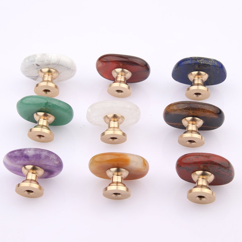 Oval stone Drawer Knobs/Ore slice Drawer Pulls/Cabinet Pulls/Wardrobe Pull/ Door Knob /Drawer Knob /Single hole knob pulls image 3