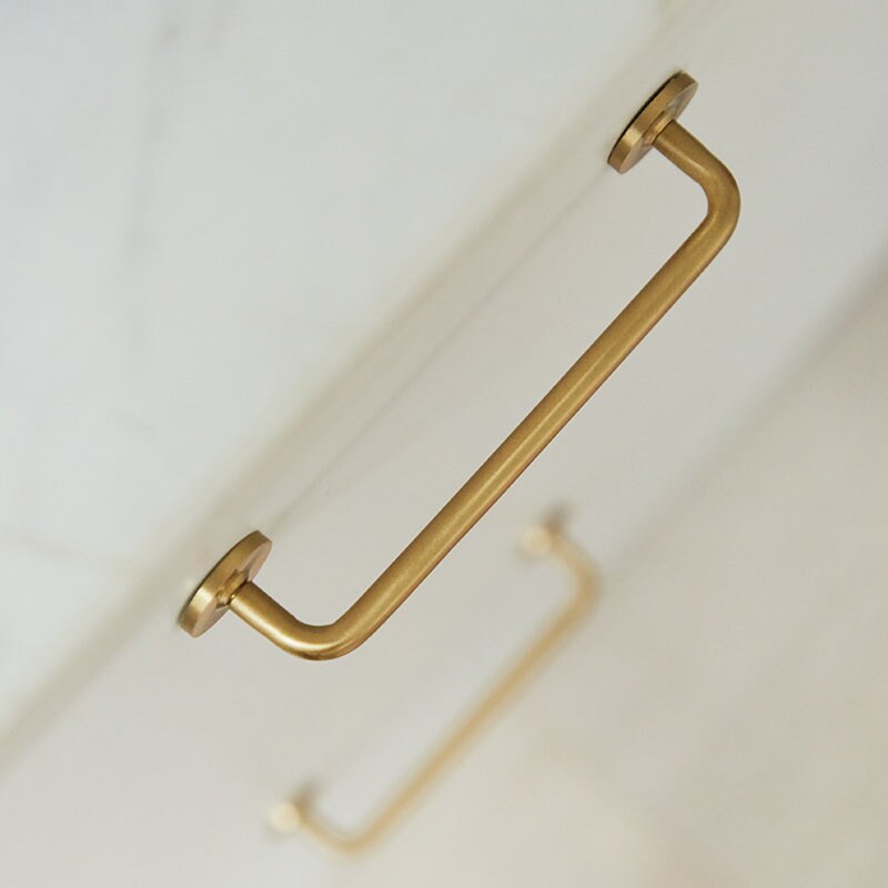 EXTRA long Modern Brass Drawer Knobs pulls/solid kitchen Pull Etsy