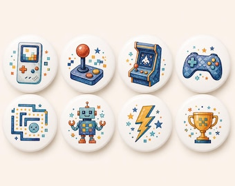 Retro Gaming Ceramic Dresser Knobs/Arcade Kid room Nursery Handles/Robot Door Cabinet Pulls/Home Wardrobe handles/Modern Drawer handles