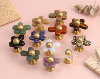 Flower stone Drawer Knobs/Distinctive children Dresser Pulls/Cabinet Handles/Wardrobe Knobs/Unique nursery room knobs/Cupboard handles