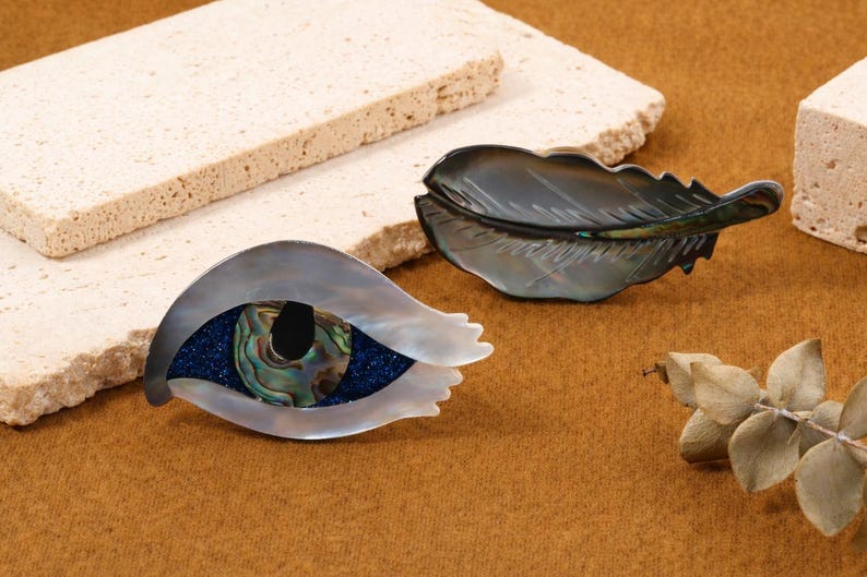 Eye Feather abalone shell knobs/Nature shell Drawer pull/Custom Engraved Cabinet handles/Wardrobe Pulls/Nursery bedroom decorative Knobs image 4