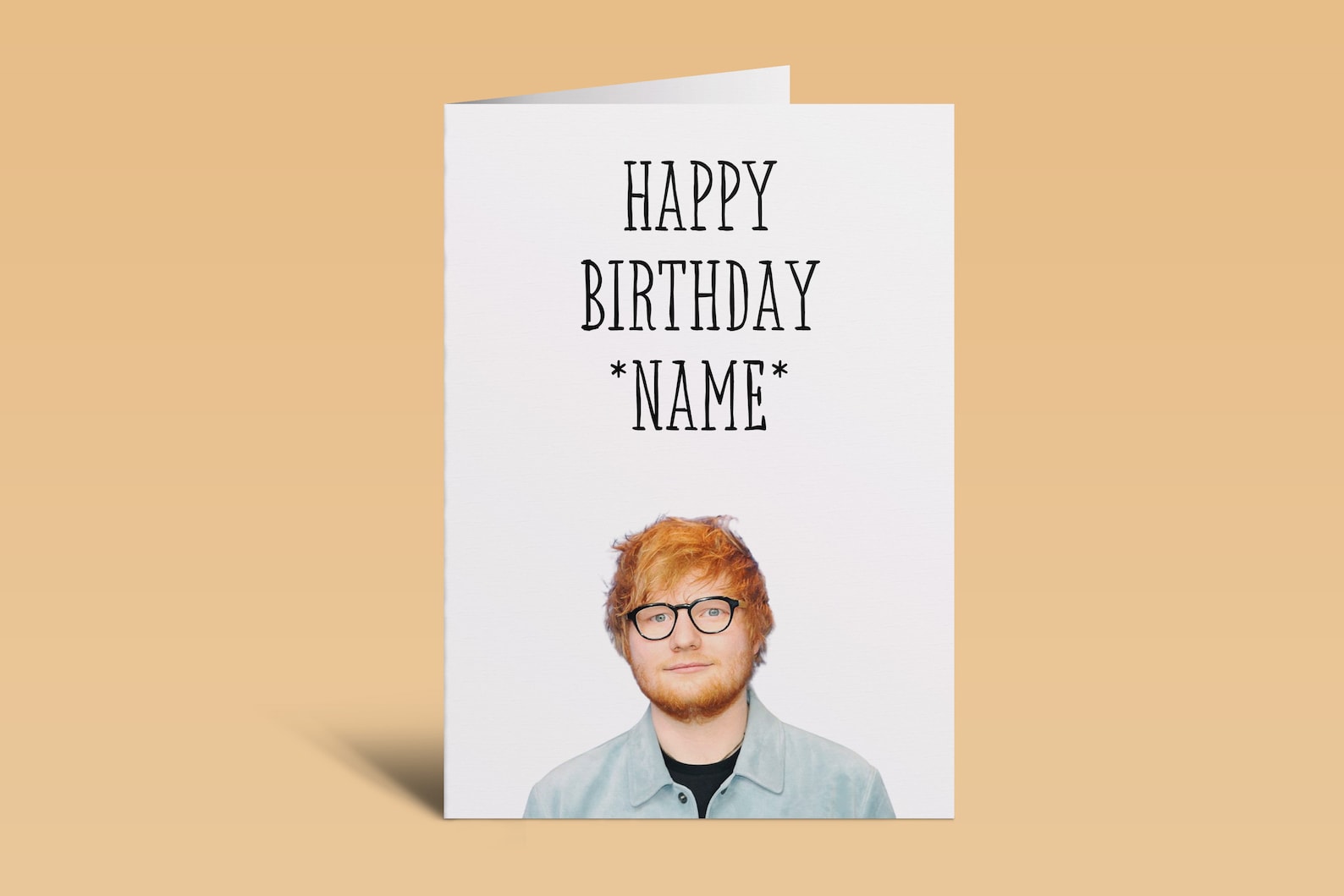 Ed Sheeran Personalised Birthday Card Ed Sheeran Happy | Etsy