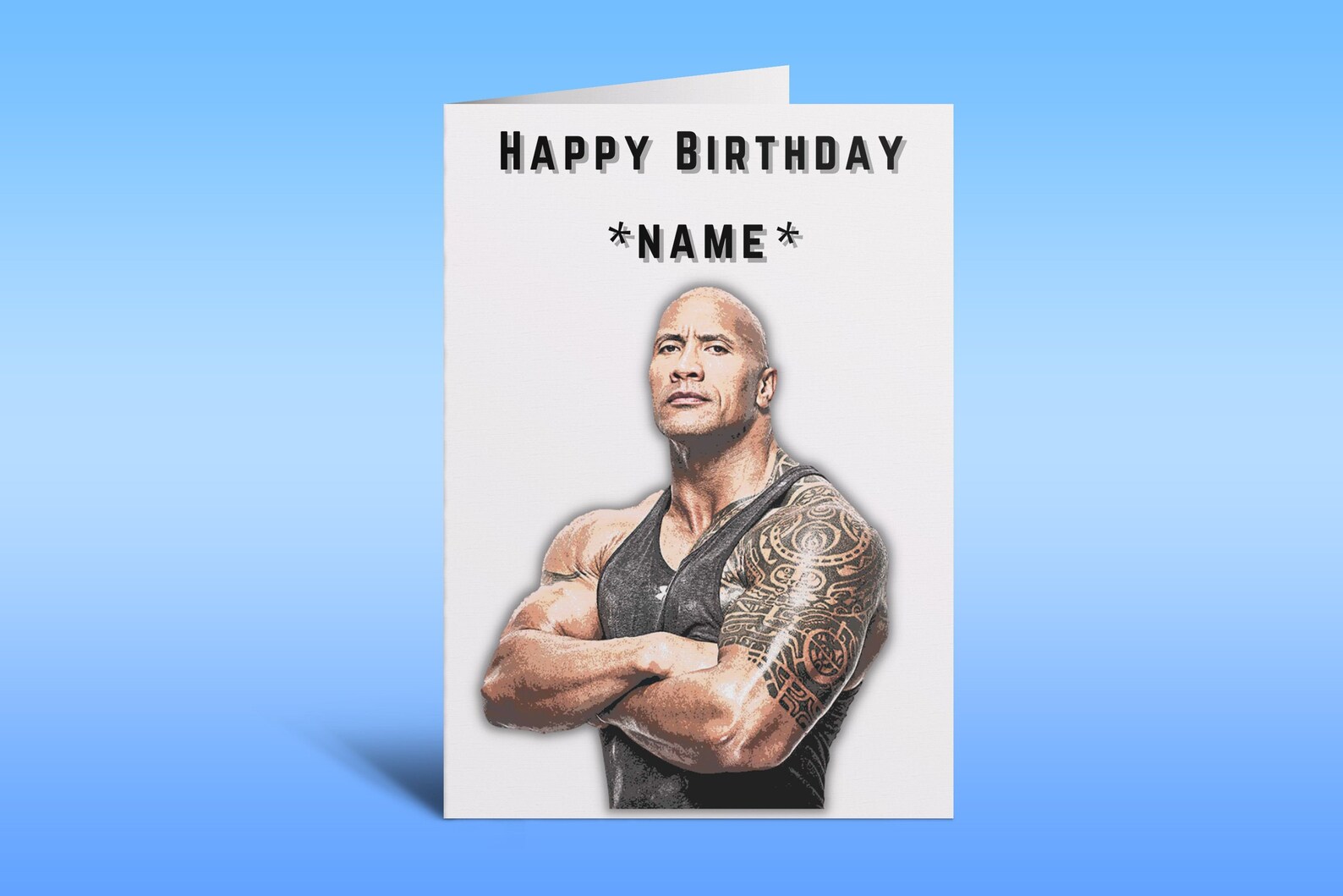 Dwayne 'The Rock' Johnson Birthday Card Personalised Etsy