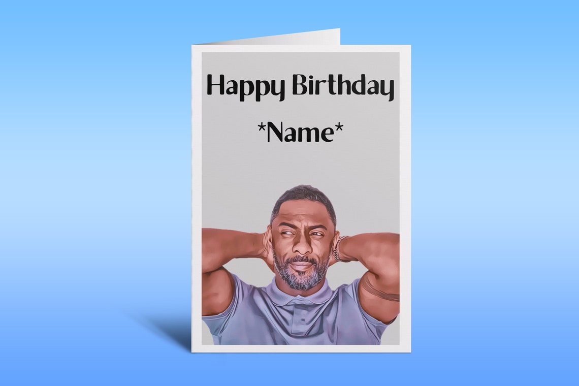 Idris Elba Personalised Birthday Card Idris Elba Card Idis | Etsy