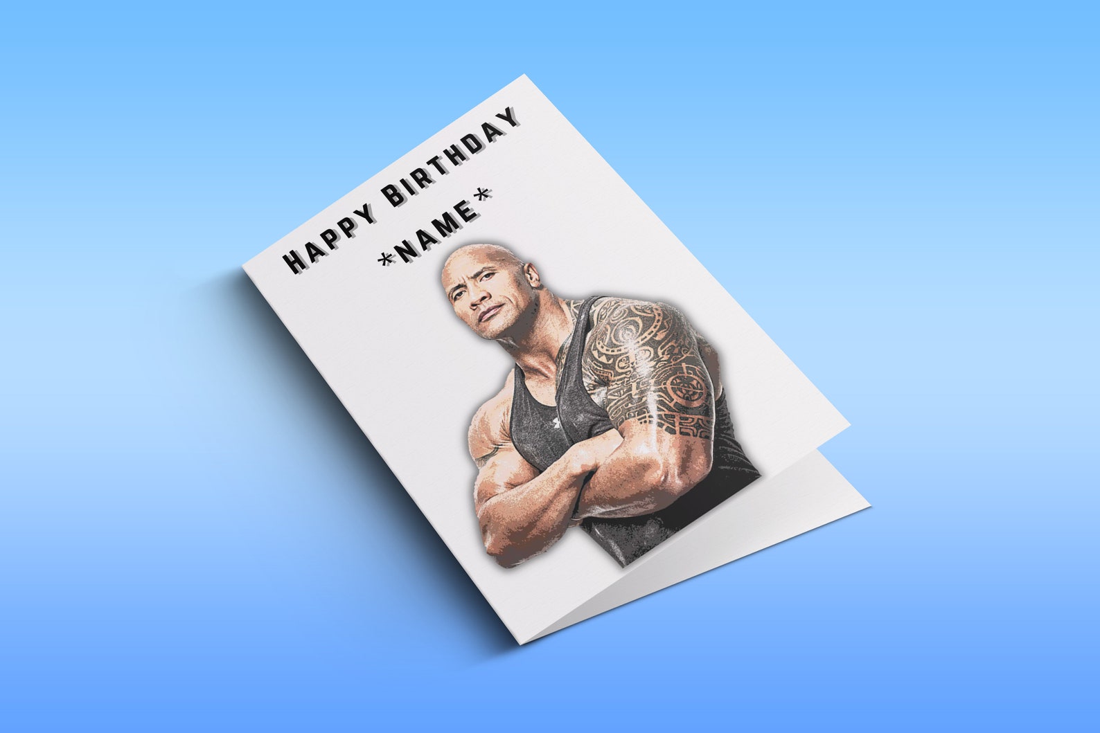 Dwayne 'The Rock' Johnson Birthday Card Personalised Etsy