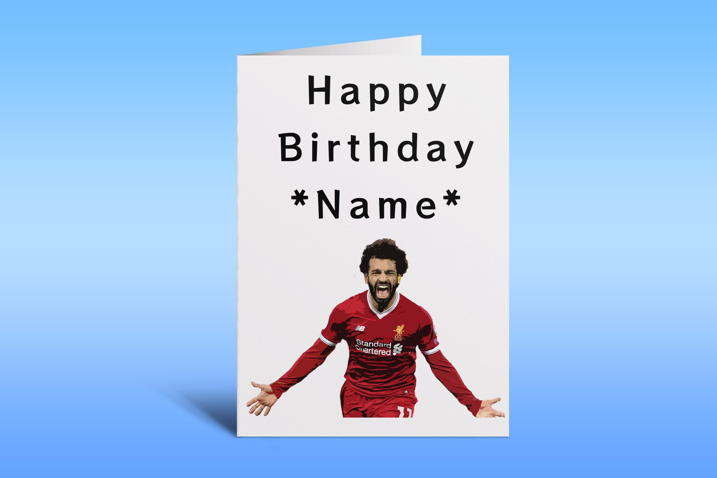 Mo Salah Birthday Card Personalised Mohamed Salah Birthday Etsy