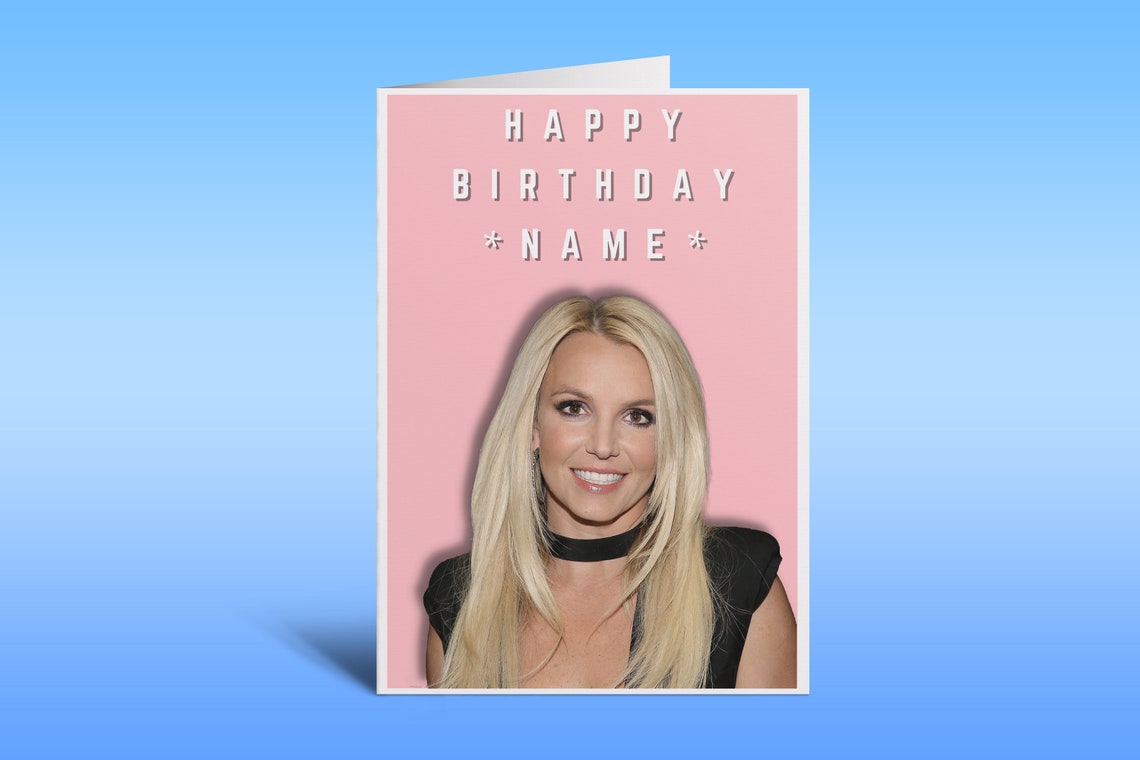 Britney Spears Personalised Birthday Card Britney Spears | Etsy