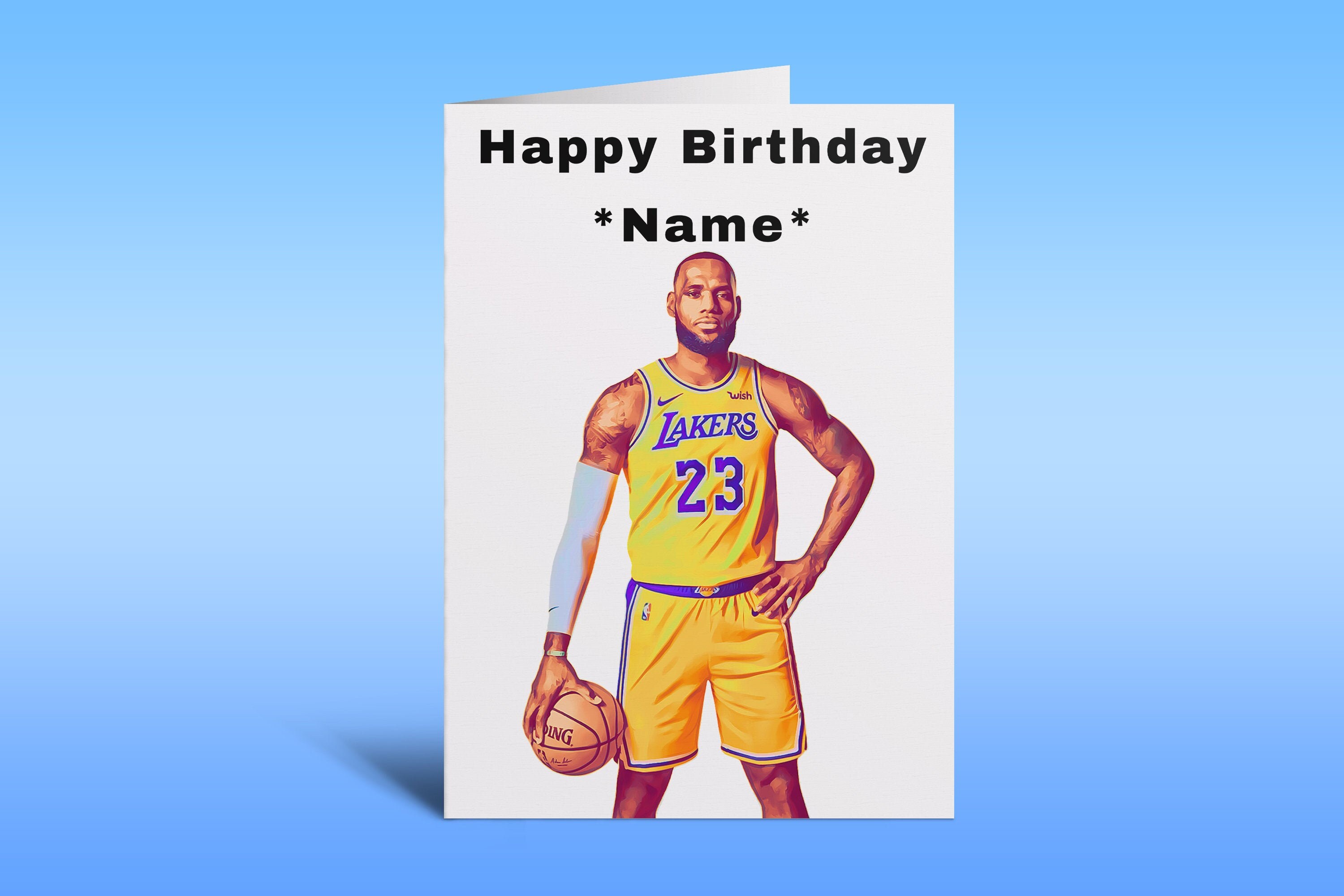 LeBron James Personalised Birthday Card LeBron James Etsy