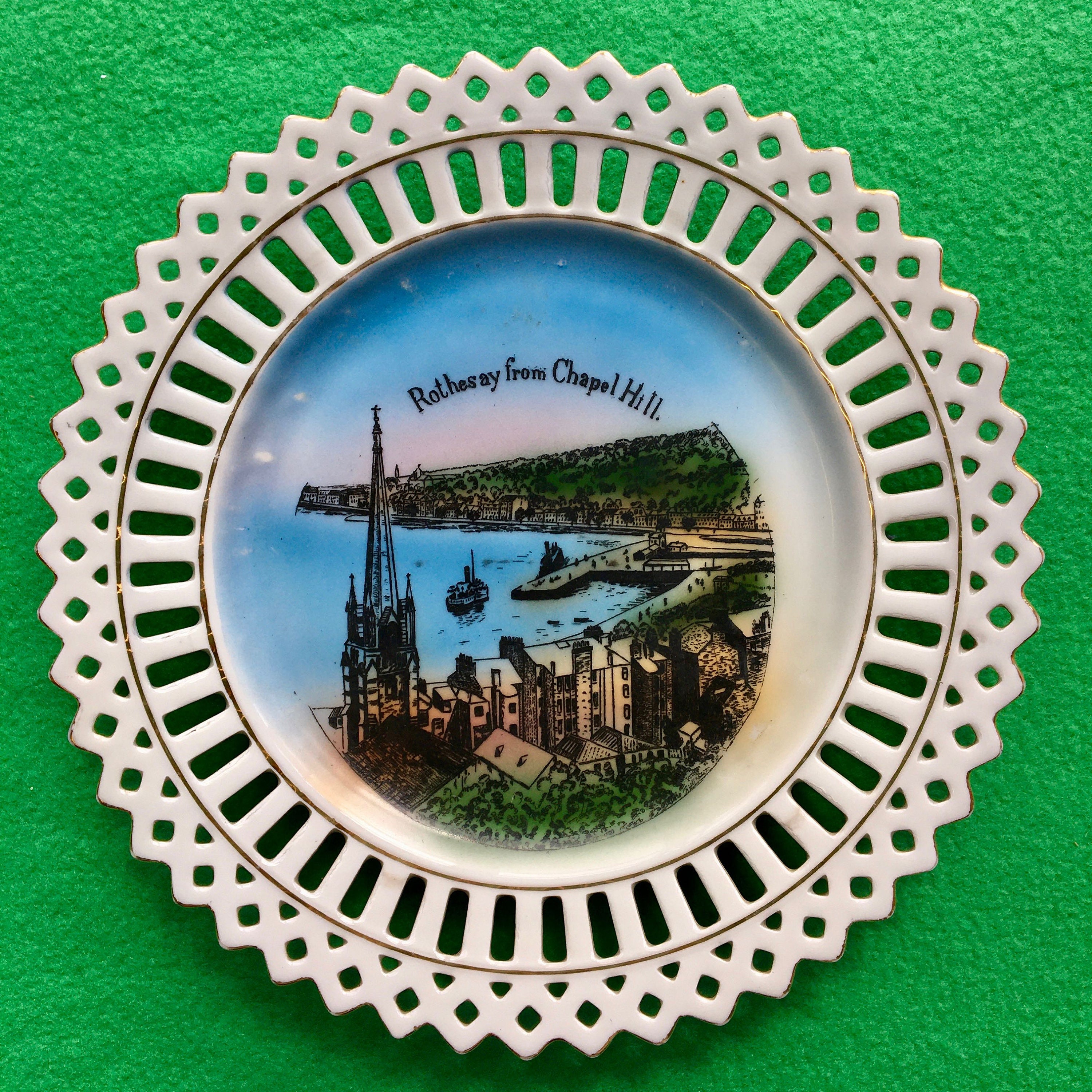 Vintage Ribbon Plate rothesay From Chapel Hill Etsy UK