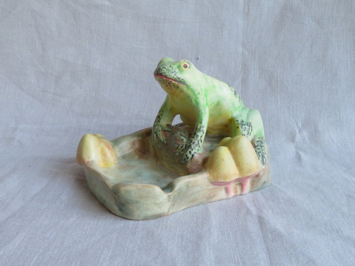 RARE Radford Pottery Frog Ashtray / Dish Hand Painted Made in Etsy