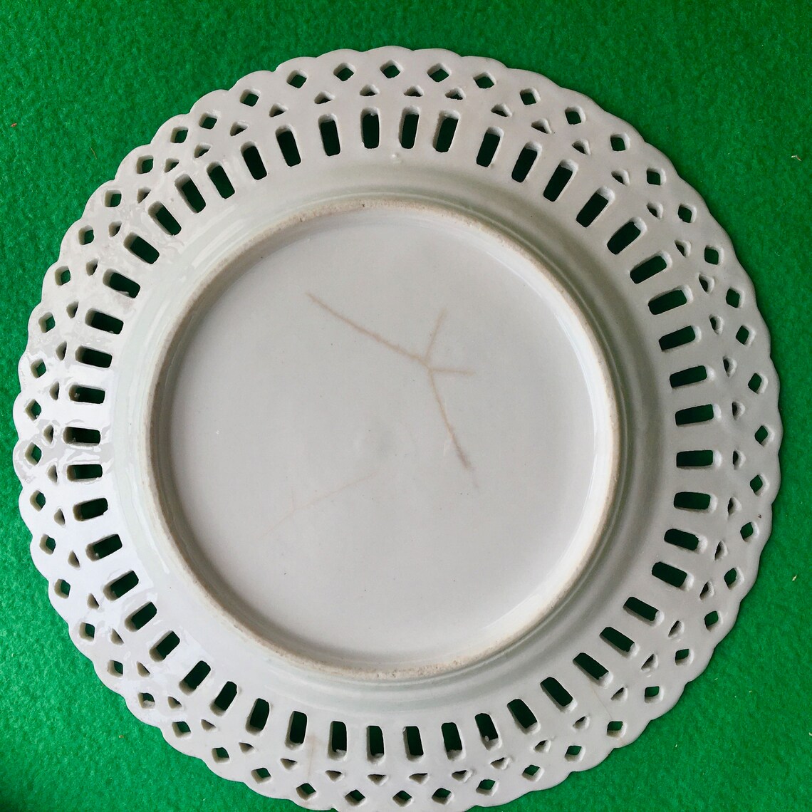 Vintage Pierced Lace Ribbon Plate With Victorian Children Etsy