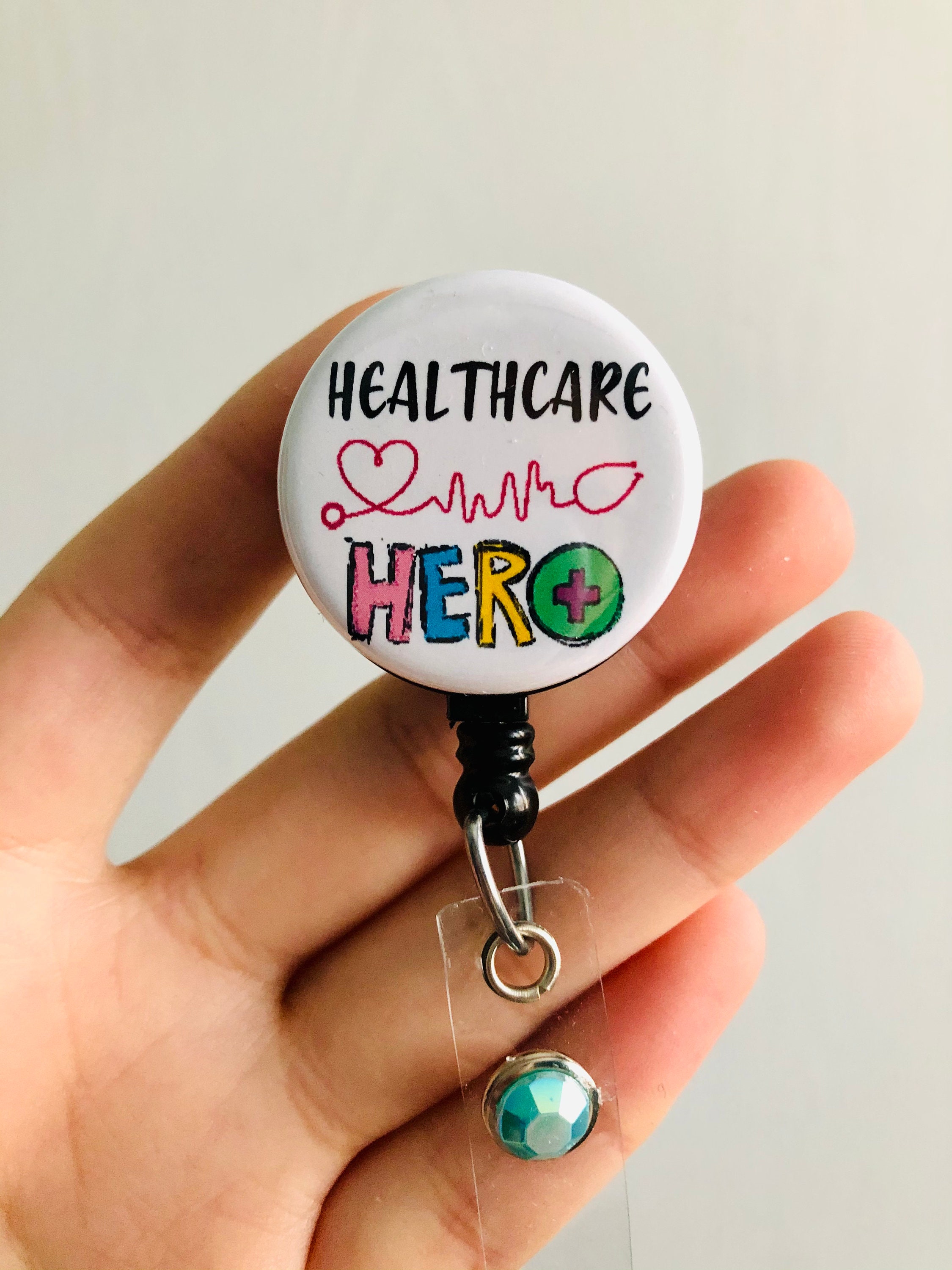 Healthcare Hero Badge reel colorful gift for healthcare Etsy
