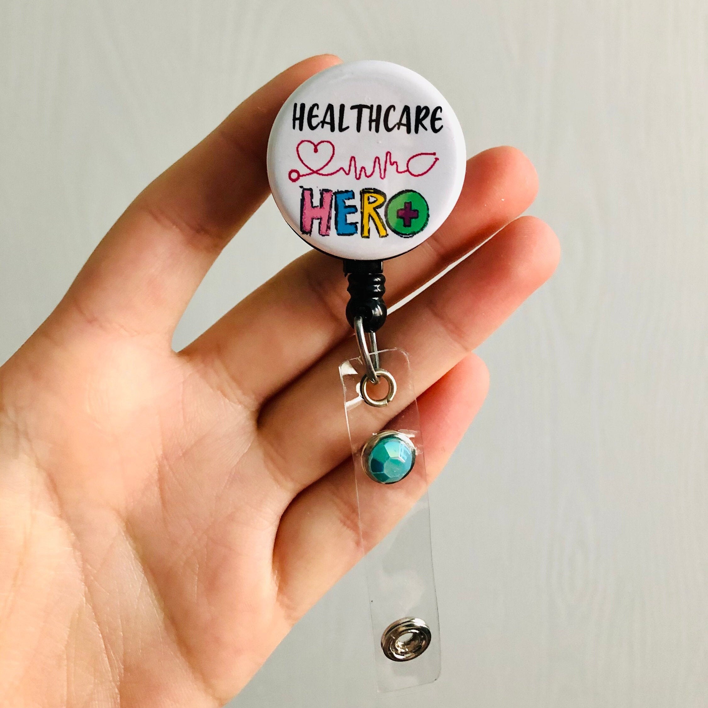 Healthcare Hero Badge reel colorful gift for healthcare Etsy