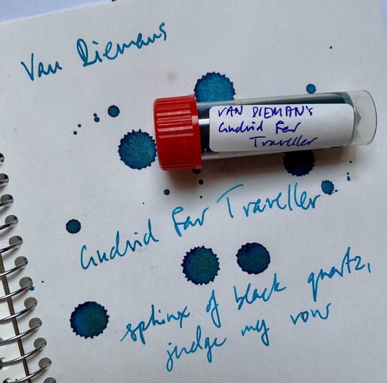 Gudrid Color Van Dieman's Gudrid Far Traveller 3ml Fountain Pen Ink Sample - Blue ...