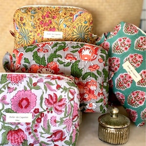 Trousse Matelassée Wax Ligne Vert Jaune Orange