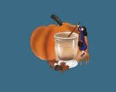 Latte lover Pumpkin spice Coffee lover Miniature art illustration