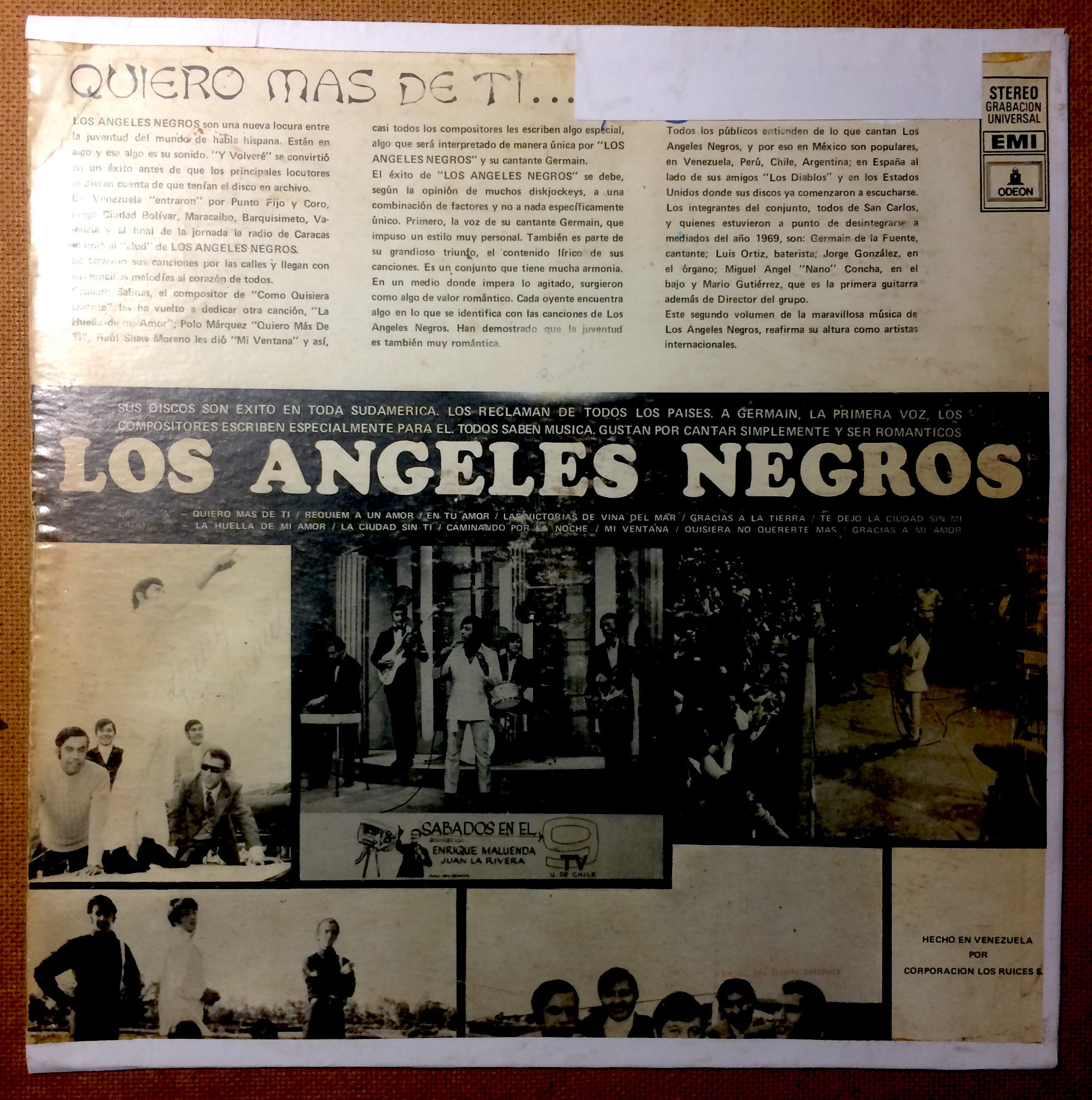 Los Angeles Negros Vinyl Quiero Mas De Ti Disco Lp 1970 pic pic