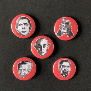 Set of 5 Horror Bloodsuckers Pin Badges