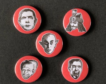 HALLOWEEN BLOODSUCKERS BADGES Set of 5