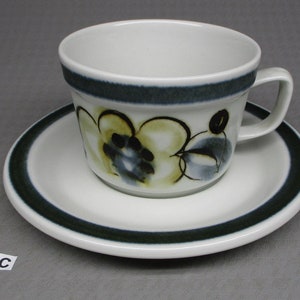 Stavangerflint Norway “ Senja “ cup and saucer designed by Inger Waage , mid century modern (1477-E)