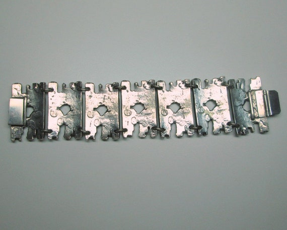 R Larin brutalist pewter bracelet , mid century m… - image 3