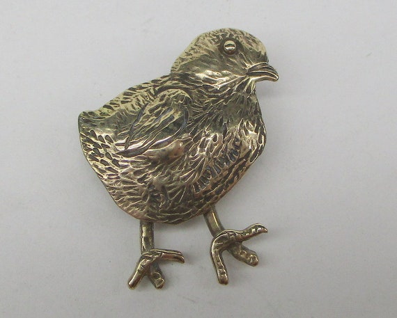Brass chick pin , seems like a hand made / studio… - image 1