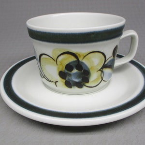 Stavangerflint Norway “ Senja “ cup and saucer designed by Inger Waage , mid century modern (1483-I)