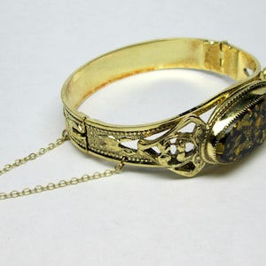 Whiting and Davis bracelet , gold tone with safety chain , marked