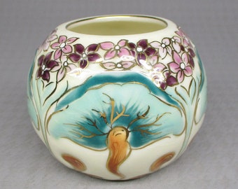 Zsolnay Hungary mushroom vase marked as shown , small size 2 3/4 " high (1708)