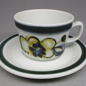 Stavangerflint Norway “ Senja “ cup and saucer designed by Inger Waage , mid century modern (1478-D)