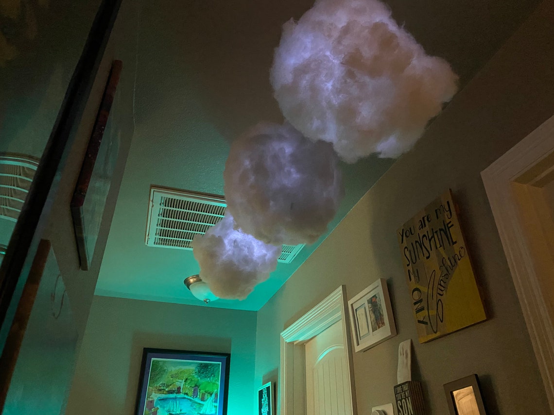 3 LED White Cloud Light Bundle With Remote Battery Operated Etsy