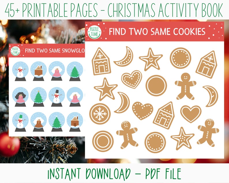 Christmas Activity Printable Workbook for Kids image 3