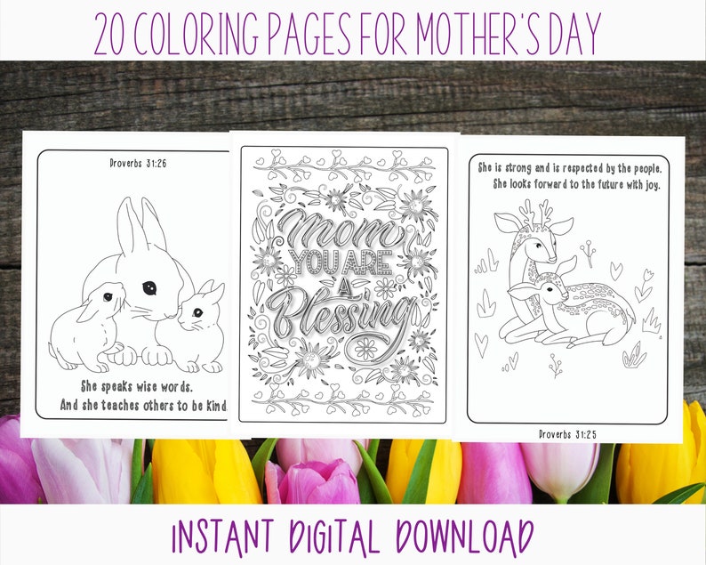 Mother's Day Printable Coloring Pages for the Christian Mother With ...