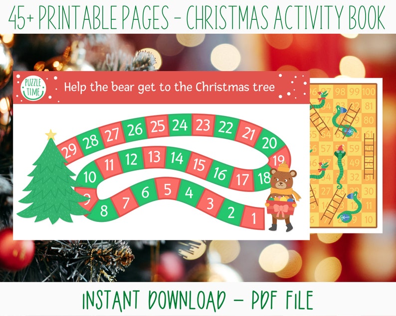 Christmas Activity Printable Workbook for Kids image 5