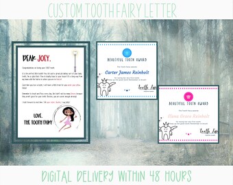 Custom Letters From Tooth Fairy For Your Kids - Personalized First Lost Tooth Package