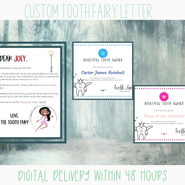 Custom Letters From Tooth Fairy For Your Kids - Personalized First Lost Tooth Package