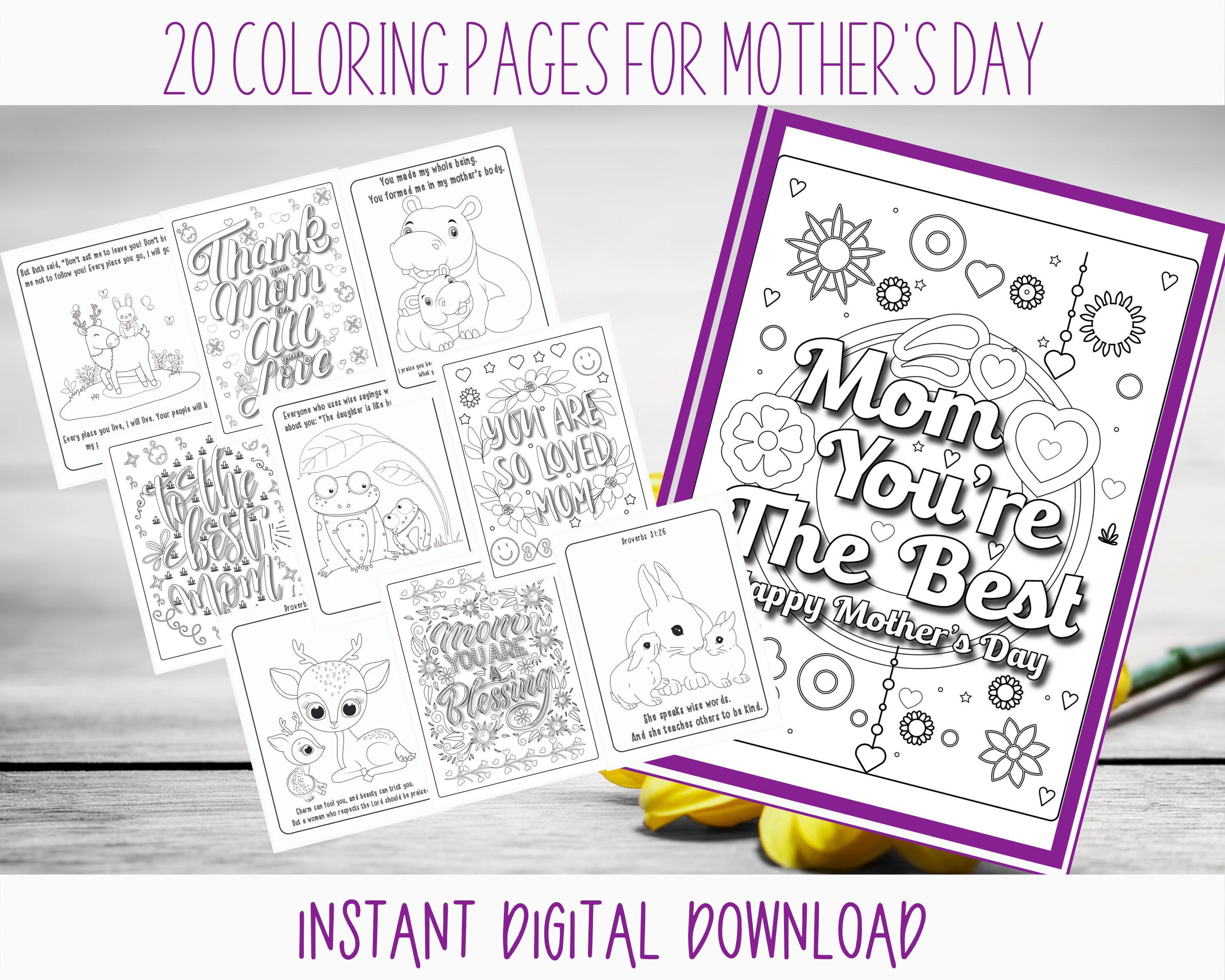 Mother's Day Printable Coloring Pages for the Christian Mother With ...