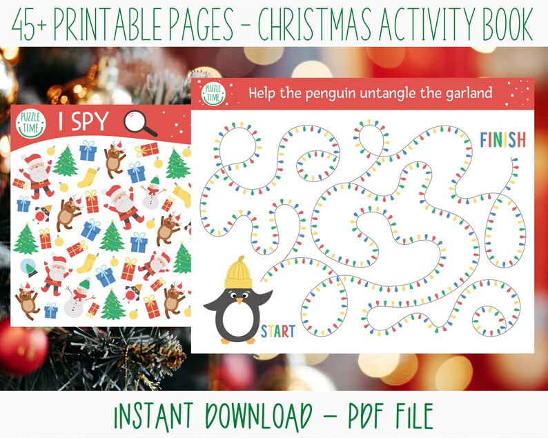 Christmas Activity Printable Workbook for Kids image 4