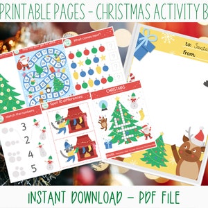 Christmas Activity Printable Workbook for Kids image 1