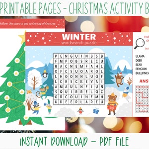 Christmas Activity Printable Workbook for Kids image 7