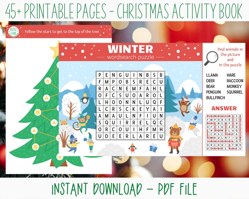 Christmas Activity Printable Workbook for Kids image 7