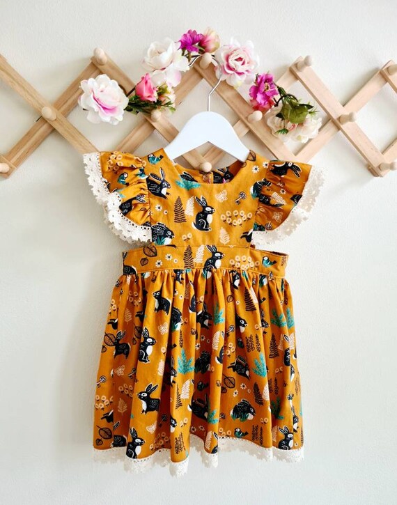 ladies pinny dress Girls Pinny Dress | Bunny | Animals | Woodland | Easter Dress