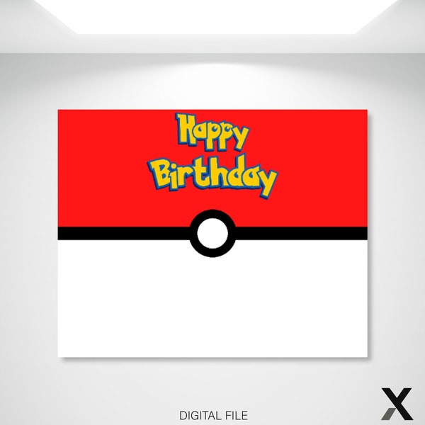 Pokémon Birthday Backdrop, Editable Party Printable, Digital Pokémon Backdrop - Perfect for Pokémon Themed Celebrations!