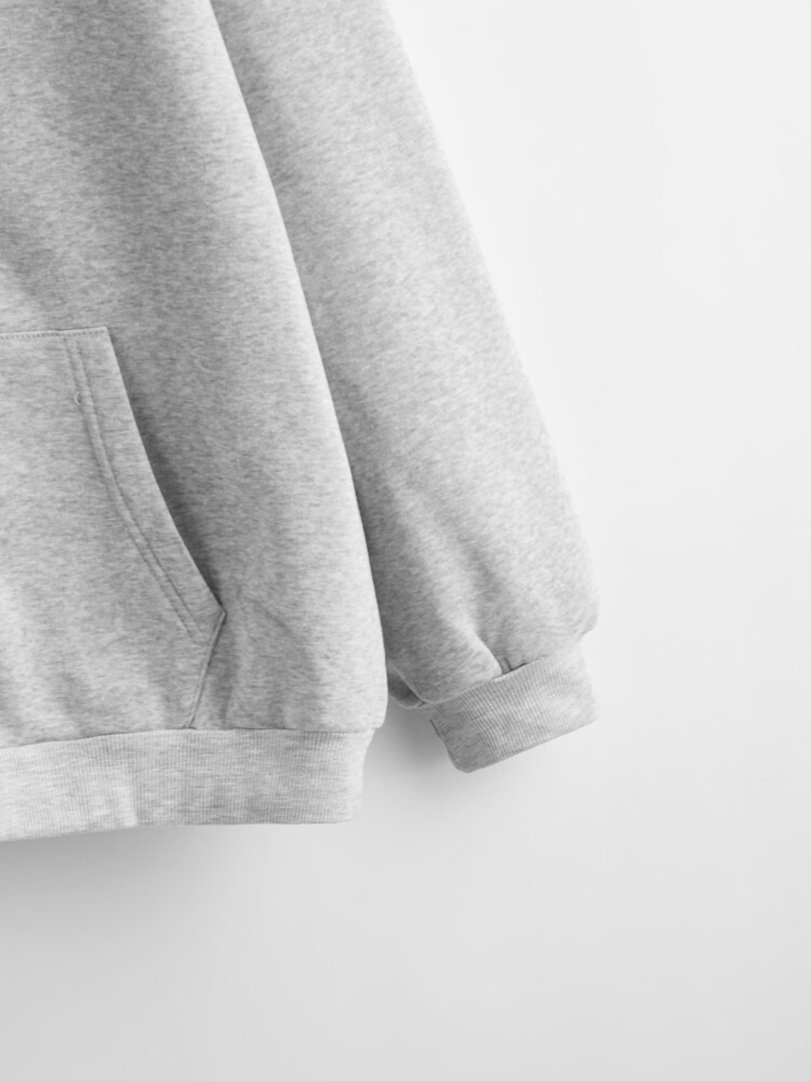 Oversized light grey zip up hoodie Outlet