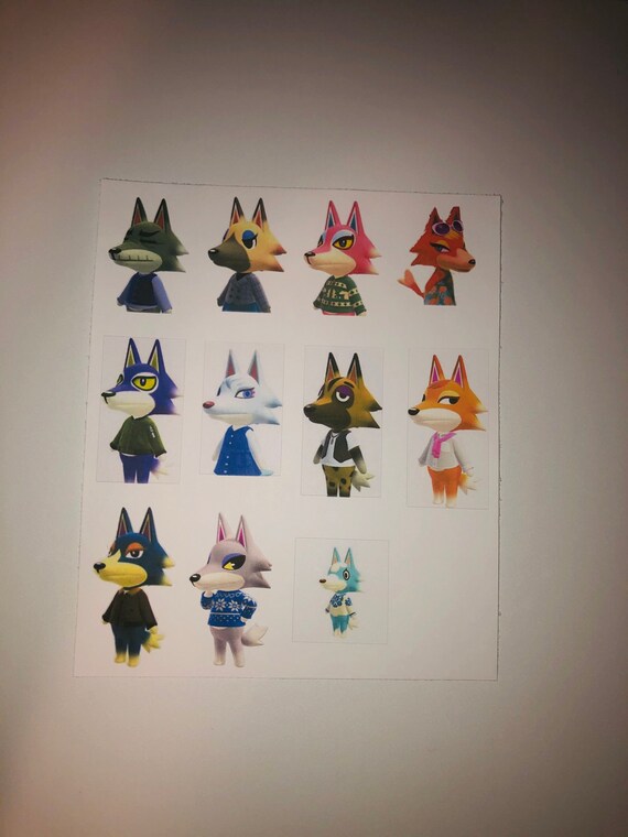ACNH Wolf Villager Sticker Pack Etsy