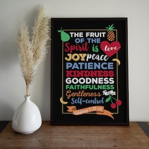 fruit of the spirit wall art, digital download, Galatians 5 poster, bible verse prints