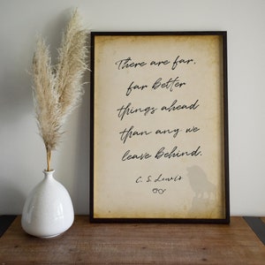 cs lewis wall art, There are far better things ahead, cs lewis quote printable wall art, printable for him, Christian Wall Art