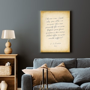 Ik weet nu, Heer, waarom U geen antwoord geeft — C.S. Lewis citaat voor aan de muur